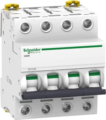SCHNEIDER ELECTRIC Disjoncteur Schneider 4P 16Amps C MCB ‎Blanc IC60 N a9 F74416 Neuf
