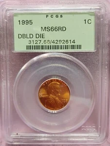 1995 DDO ~ LINCOLN CENT ~ PCGS MS66 RD - Picture 1 of 2