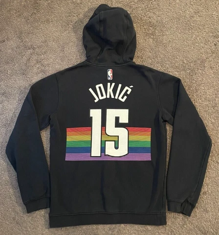 Men's Nike NBA Denver Nuggets Nikola Jokic Hooded Sweatshirt Hoodie Small Cover
