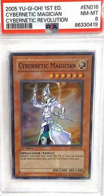 PSA Near Mint 8 2005 YU-GI-OH Ultimate Rare 1st Ed Cybernetic Magician CRV-EN016 - Image 1 of 2