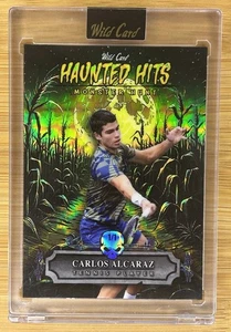 1/1 Carlos Alcaraz 2025 Wild Card Haunted Hits GREEN CORN FIELD- MONSTER HUNT - Picture 1 of 2