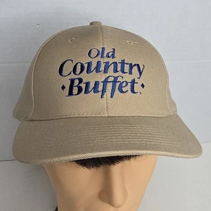 Vintage Old Country Buffet Beige Tan Hat Cap Nissin Strap Adjustable - Picture 1 of 5
