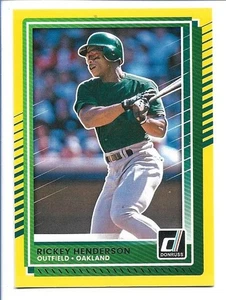 Rickey Henderson 2025 Panini Donruss  Yellow Flood #7 - Oakland Athletics - Picture 1 of 2