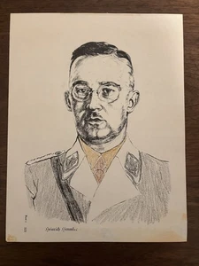 Heinrich Himmler Original Sketch From 1936 German War Propaganda Book-original - Picture 1 of 2