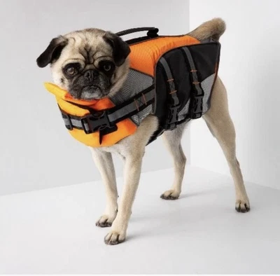 Chaleco salvavidas de seguridad para perros PMP Silver Paw reflectante con mango y clip tamaño pequeño Foto 1 de 4