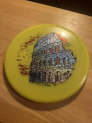 Infinite Discs Ruin Disc Golf Putt Approach 173-5g Yellow Holo Colosseum Stamp - Image 1 of 3