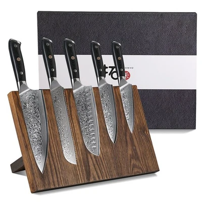 6x TURWHO Kochmesser Santoku Japanischer VG10 Damaststahl Küche Messerblock Set - Bild 1 von 4