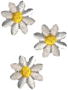 Wrights Iron-On Appliques 3/Pkg-White Daisies 196 542-0001 - Picture 1 of 1