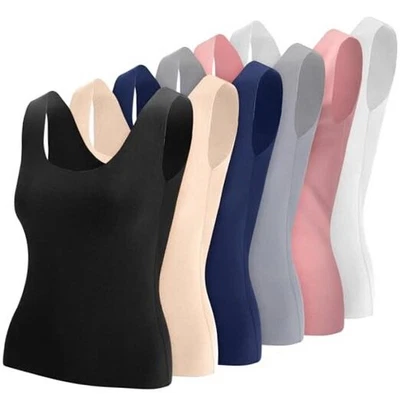 6件装保暖背心大号白色、米色、浅灰色、粉色、深蓝色、深灰色 — 第 1/4 张图片