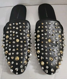 Saks Fifth Avenue RUMI-2 Herren Pantoletten Gr. 13 Nieten Kunstleder Slipper - Bild 1 von 8