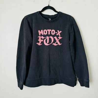 Fox “Moto-X Fox” Black Pullover Crew Neck Sweater Women’s Size L - Image 1 of 4