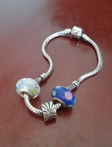 Authentic Pandora SUNBURST CLIP Charm + Oxidized Silver European Bracelet +Beads - Picture 1 of 13