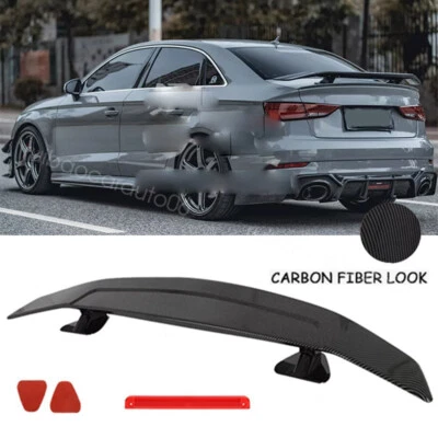 46" For Audi A3 S3 RS3 A4 S4 A5 A6 Carbon Style Rear Trunk Spoiler GT Sport Wing - Image 1 of 4