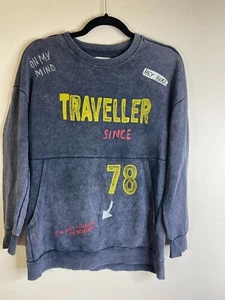 Zara Boys Collection Traveller Pullover SWEATSHIRT - Size 11/12 - Gray Pocket - Picture 1 of 6