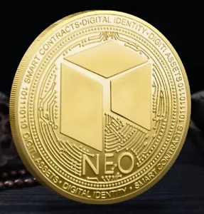 NEO Coin Crypto Coins Cryptocurrency Physical Commemorative Token - 2 Pcs - Picture 1 of 3