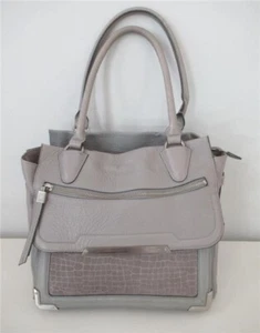 MIMCO Large HANDBAG 2-Tone Dove Grey Genuine LEATHER - Picture 1 of 14