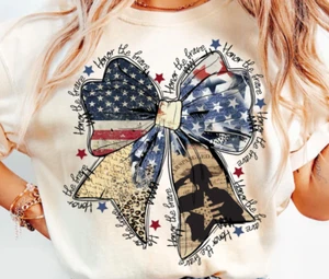 Coquette American Png, Memorial Coquette Bow Png, 4th of July Day T-shirt - Picture 1 of 4