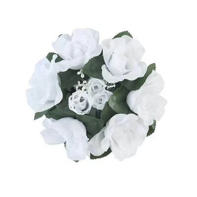 4 pcs Silk ROSES Flowers Candle Rings Wedding Tabletop Centerpieces Decorations - Image 1 of 2