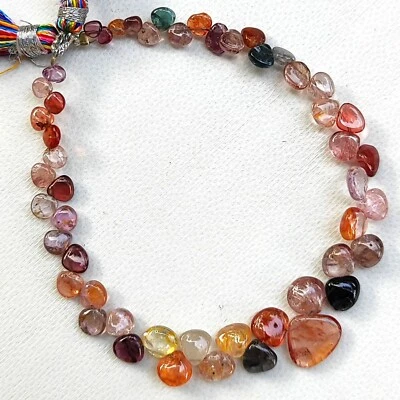 Natural Rainbow Spinel Gems 4 to 10 mm Size Smooth Heart Shape Beads 7" Strand - Image 1 of 4