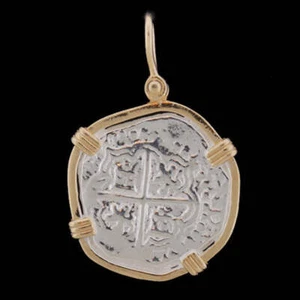 Joyería del tesoro hundido Atocha - 8 piezas medianas de 8 monedas de plata colgante - Imagen 1 de 5