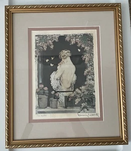 Sommer von Louis Icart französischer Art Deco Paris gestempelt gerahmter Druck signiert nummeriert - Bild 1 von 14