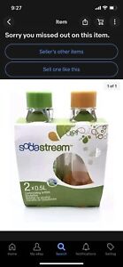 NEW Sodastream Carbonating Bottles Set Of 2 0.5 Liter Orange And Green 