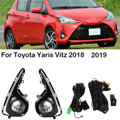 For Toyota Yaris Vitz 2018 2019 Car Front Bumper Fog Lamp DRL Daytime Light - Image 1 of 4