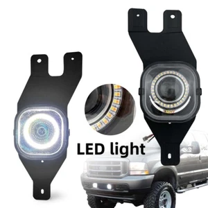 LED Fog Lights Fit 1999-2004 Ford F-250 Excursion Bumper Projector Clear  Lamps - Picture 1 of 7