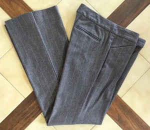 THEORY Low-Rise Gray Pinstripe Stretch Wool Blend Boot Cut Dress Pants (4) NOS - Picture 1 of 5