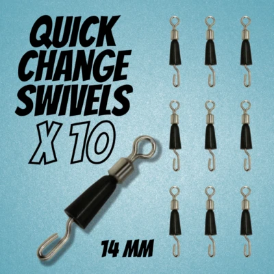 10 x Quick Change Swivels Feeder Link Snap Swivels Feeder - Match Fishing - Image 1 of 4