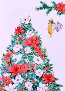 Papyrus 3D Schmuck Weihnachtsstern Baum Weihnachten Urlaub Grußkarte - Bild 1 von 3