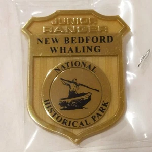 NEW BEDFORD WHALING Junior Jr National Park Ranger Plastic Souvenir Badge BOAT - Picture 1 of 2