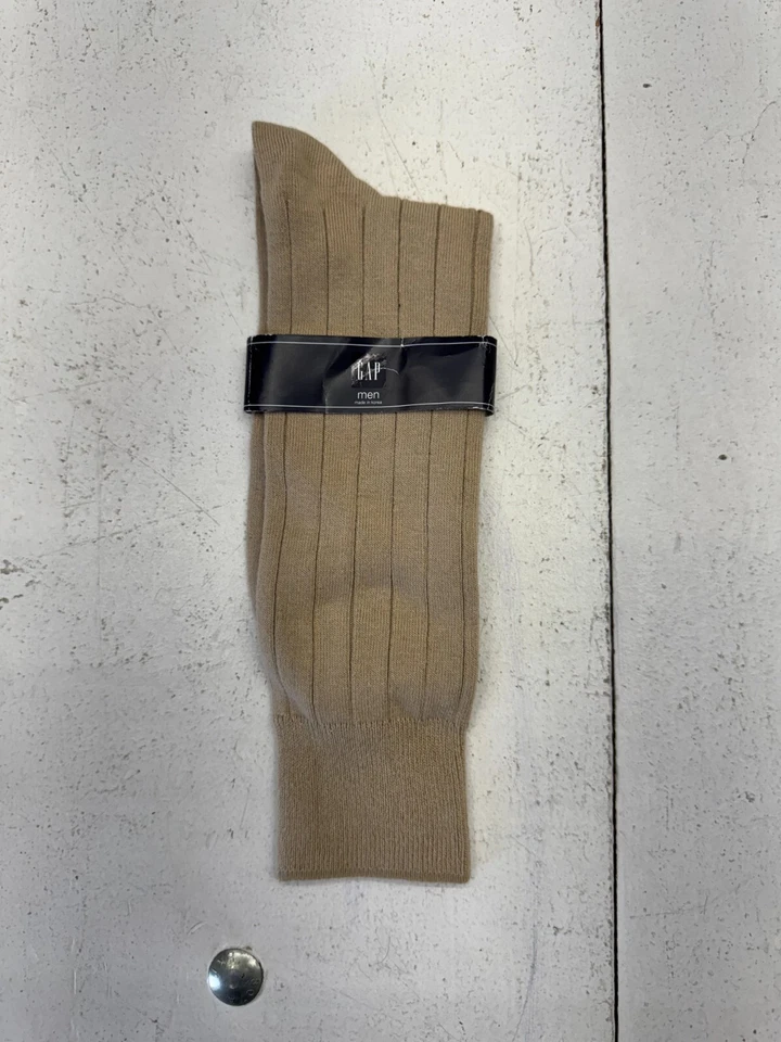 Gap Beige Ribbed 1 Pair Dress Socks Mens One Size - Image 1 of 3