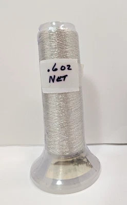 Silvery .6 oz Polyester Embroidery Machine Thread Cone 3000m - Image 1 of 4