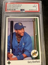 1989 Upper Deck Gary Sheffield Rookie Baseball Card #13 PSA 9 Mint Yankees RC