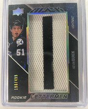 2009-10 UD Black Rookie Lettermen 2 Color "I" Patch #53 Kevin Quick RC /499