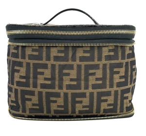 FENDI Zucca Kosmetiktasche Nylon Handtasche Handtasche echt - Bild 1 von 19