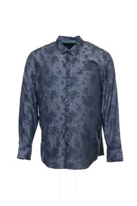 INC International Concepts Blue Floral Button Down Shirt - Picture 1 of 5
