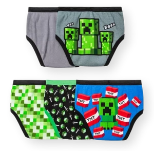 Minecraft Boys 5 Pack Briefs NEW Size 6 - Picture 1 of 5