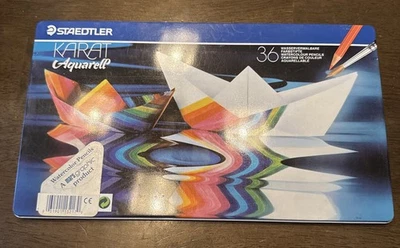 NIOB Staedtler Karat Aquarell 36 Professional Watercolor Pencils In Tin case - Image 1 of 4