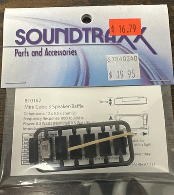 Soundtraxx 810162 Mini Cube 3 Speaker/Baffle NIP for DCC Installations CC - Image 1 of 4
