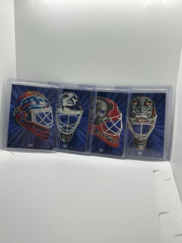 2001-02 Between The Pipes “The Mask” Goalie 4 Card Lot- Richter Biron and Others - Image 1 of 4