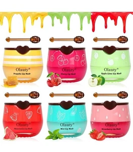 6 PIEZAS Bálsamo Labial Abeja Olla de Miel - Juego de Mascarilla para Dormir Labial, Hidratante y Reparador - Imagen 1 de 5