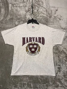 Camiseta De Colección Universidad Harvard Gris Hanes 50/50 Granate Cresta Adulto L Colegio - Imagen 1 de 6