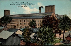 OSHKOSH, WISCONSIN  POSTCARD New Diamond Match Factory - Picture 1 of 2