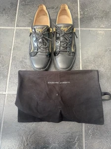 Giuseppe Zanotti Herren Schwarz Gold Reißverschluss Schuhe Sneaker Größe UK 8,5 EUR 42,5 Gebraucht - Bild 1 von 5