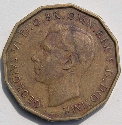 Gran Bretaña 1927 3 peniques latón Foto 1 de 2