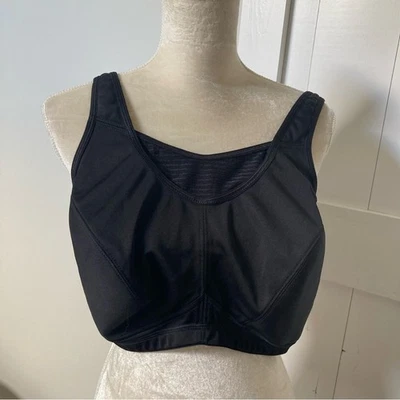 Glamorise Elite Performance medium support wire free sport bra size 42DD black - Image 1 of 4