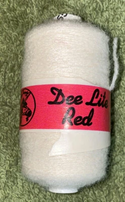 Vintage Spool Of Dee Lite Red - Off White Yarn - Image 1 of 4