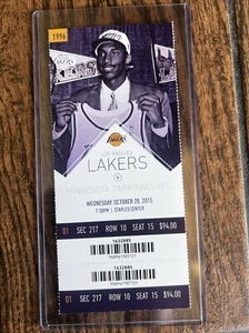 KARL ANTHONY TOWNS DEBUT 2015-2016 NBA TIMBERWOLVES @ LAKERS FULL TICKET - OCT28 - Picture 1 of 3